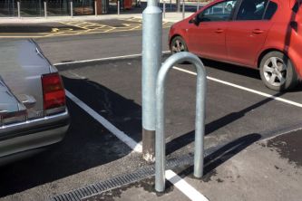EV/Streetlight Protection: Hooped Type Bollards
Galvanised or Stainless Steel: (3 Dia. x 3 Ht.)

